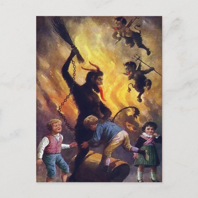 Carte postale Victorienne vintage Krampus (Devant)