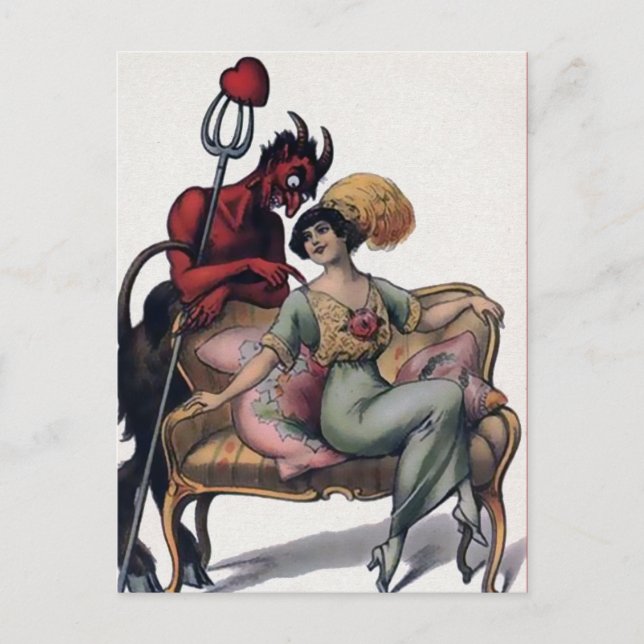 Carte postale victorienne vintage Krampus Devil (Devant)