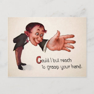Carte postale victorienne vintage Odd Hand Shake