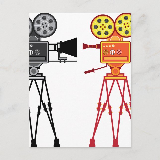 Carte Postale Vidéo Vintage rétroprojecteur Caméra Vidéo Vecteur (Devant)