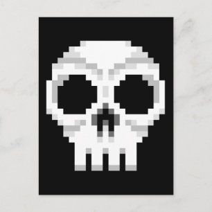 Carte Postale Videogame - Crâne de mort - Pixel Art