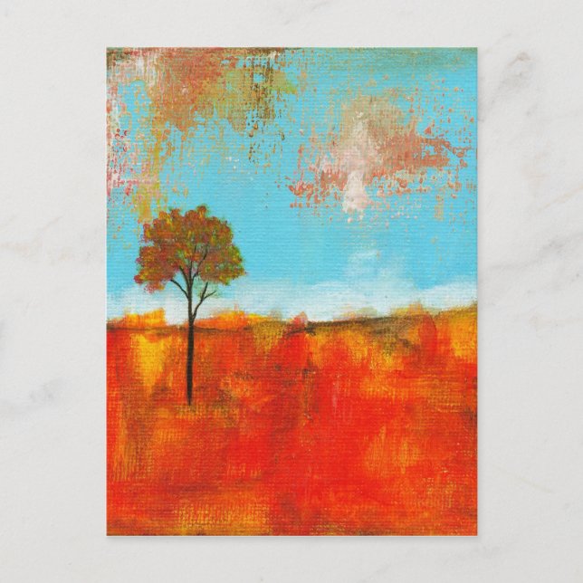 Carte Postale Vider Abstrait Paysage Peinture d'Arbre (Devant)