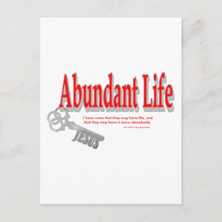Carte Postale Vie abondante : La clé - v1 (Jean 10:10)