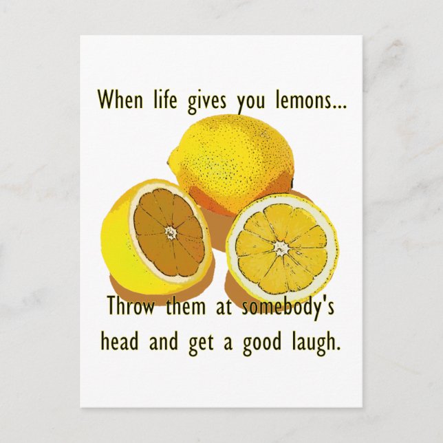Carte Postale Vie Citrons Humour foncé Funny Fruit Jaune (Devant)