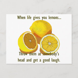 Carte Postale Vie Citrons Humour foncé Funny Fruit Jaune