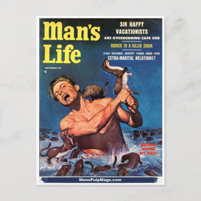 Carte Postale Vie de l'homme, sept. 1956 - Weasels m'a arraché l (Devant)