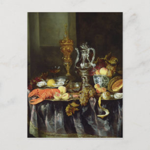 Carte Postale Vie morte avec fruits et crustacés