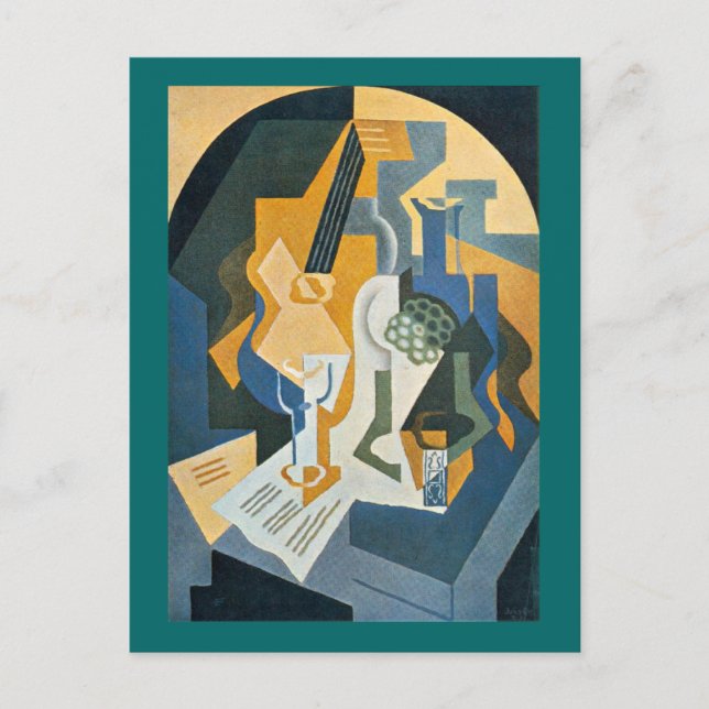 Carte Postale Vie morte avec Plat de Fruit et Mandoline (Devant)