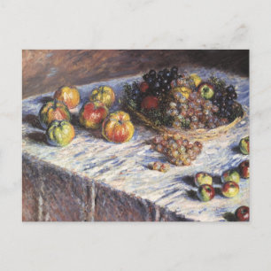 Carte Postale Vie morte avec pommes et raisins par Claude Monet