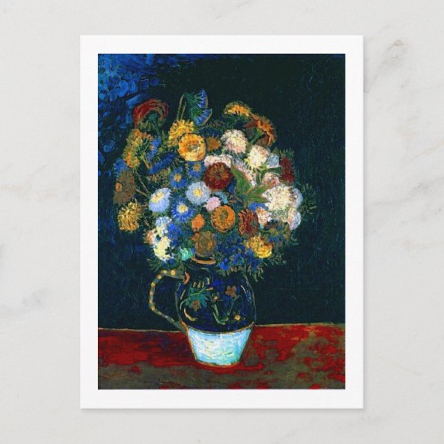 Carte Postale Vie morte avec Zinnias Van Gogh Art (Devant)