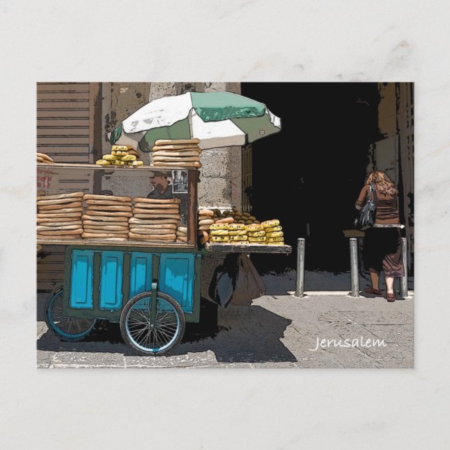 Carte Postale Vie quotidienne dans la rue de Jérusalem (Devant)