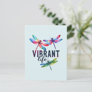 Carte Postale Vie vibrante - libellule artistique