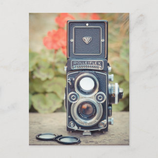 Carte Postale Vieil appareil-photo jumel de lentille