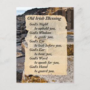 Carte Postale Vieille Bénédiction Irlandaise, Géants Causeway Ir