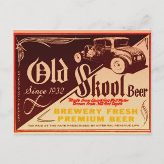 Carte Postale vieille bière skool