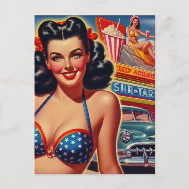 Carte Postale Vieille école des années 1950 (Devant)