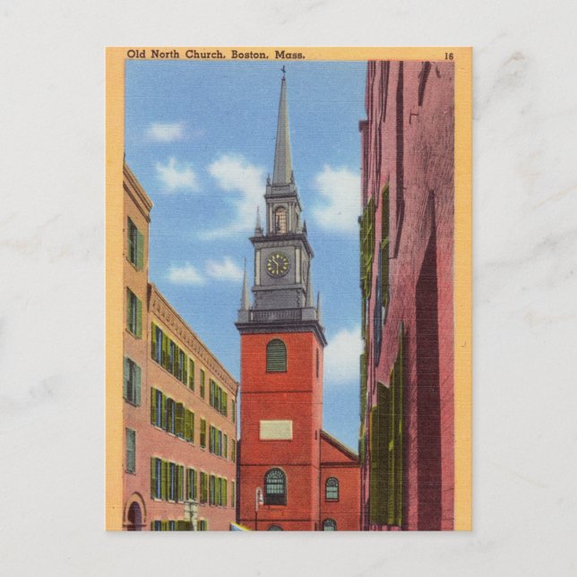Carte Postale Vieille Église du Nord, Boston, Massachusetts (Devant)