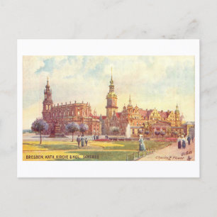 Carte Postale Vieille église et palais à Dresde, Allemagne