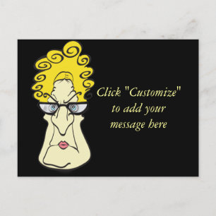Carte Postale Vieille Femme grincheuse