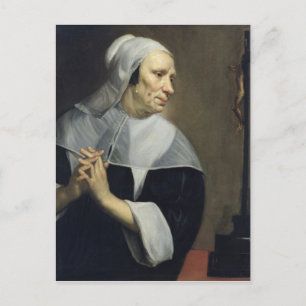 Carte Postale Vieille Femme Priant