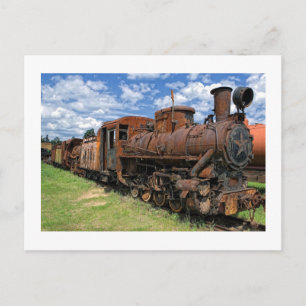 Carte Postale Vieille locomotive à vapeur rouillée