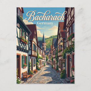 Carte Postale Vieille ville de Bacharach en Allemagne