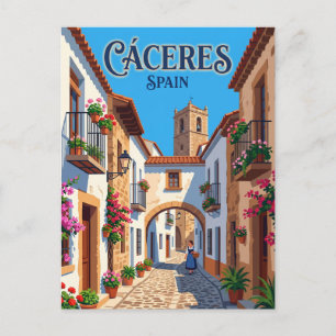 Carte Postale Vieille ville de Cáceres Espagne ruelle