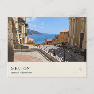 Carte Postale Vieille ville de Menton et vue sur la mer