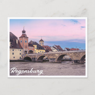 Carte Postale Vieille ville historique en Ratisbonne, Allemagne