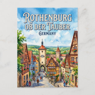 Carte Postale Vieille ville médiévale, Rothenburg ob der Tauber