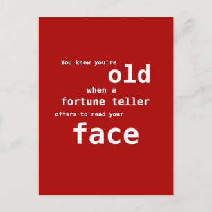 Carte Postale Vieillir : Fortune Teller propose de lire face