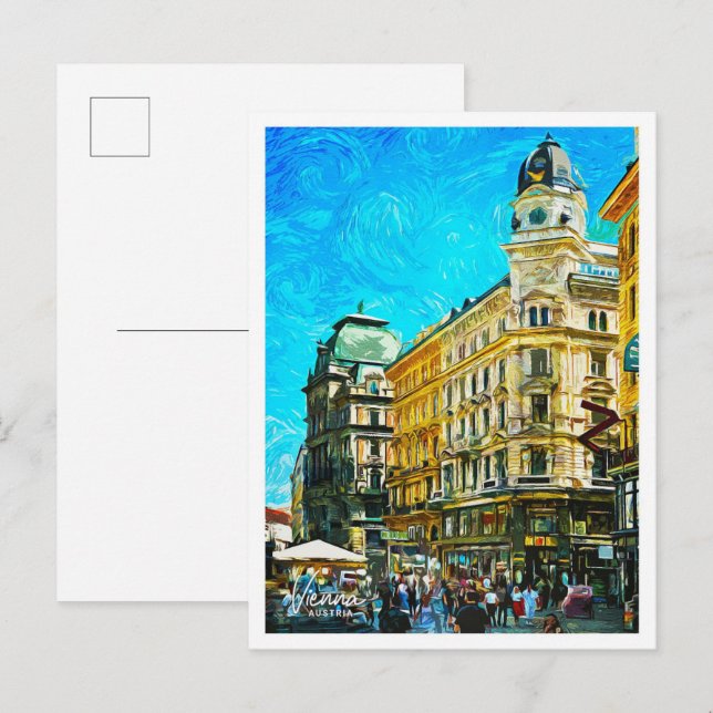 Carte Postale Vienne Autriche Belle peinture à huile paysage (Devant / Derrière)