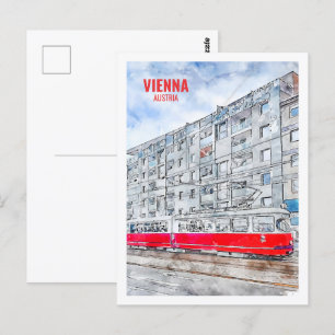 Carte Postale Vienne Autriche Fameux Aquarelle de Voyage