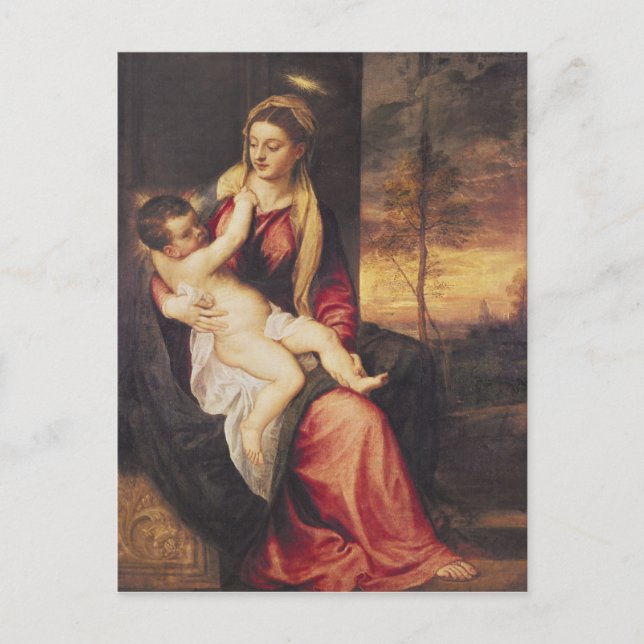 Carte Postale Vierge avec enfant au coucher du soleil, 1560 (Devant)