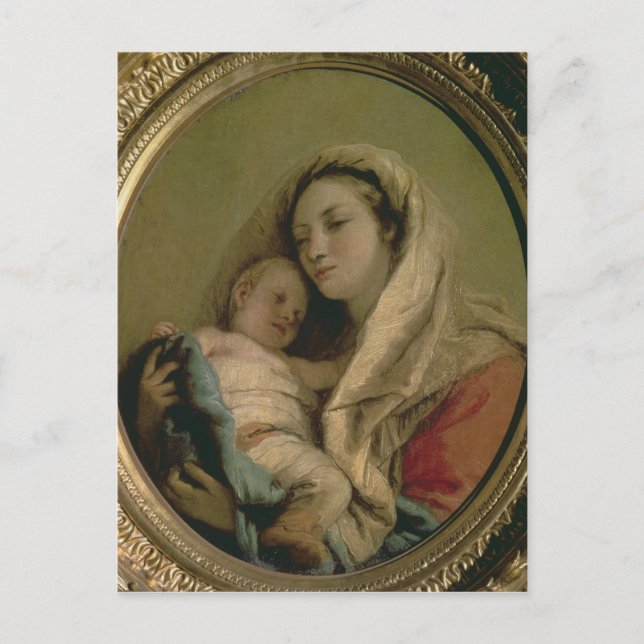 Carte Postale Vierge avec enfant dormant, années 1780 (Devant)