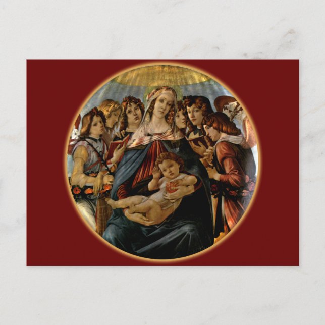 Carte Postale Vierge de la grenade - Botticelli (Devant)