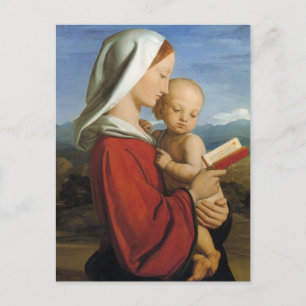 Carte Postale Vierge écossaise et enfant du XIXe siècle