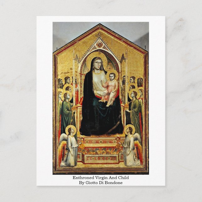 Carte Postale Vierge Enthronée Et Enfant Par Giotto Di Bondone (Devant)