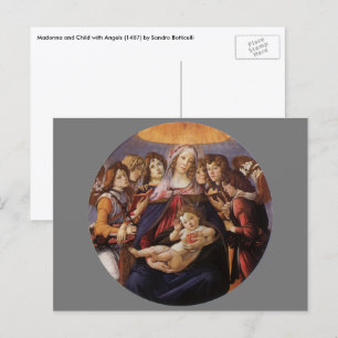 Carte Postale Vierge et enfant aux anges par Sandro Botticelli