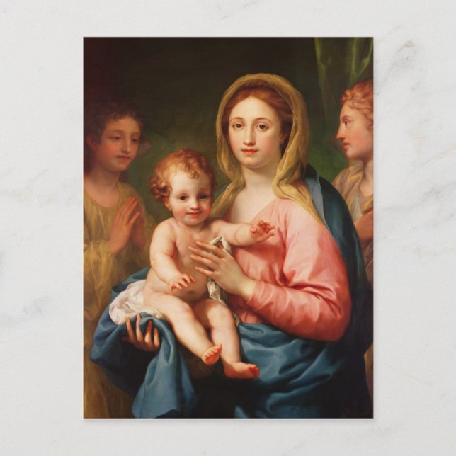 Carte Postale Vierge et enfant avec deux anges, 1770-73 (Devant)