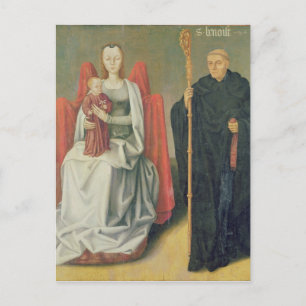 Carte Postale Vierge et enfant avec saint Benoît