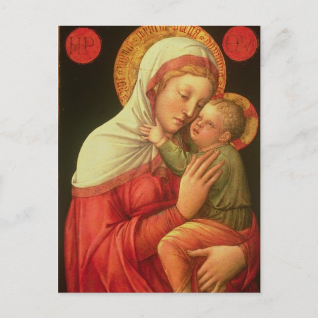 Carte Postale Vierge et enfant, c.1465 (huile sur panneau) (Devant)
