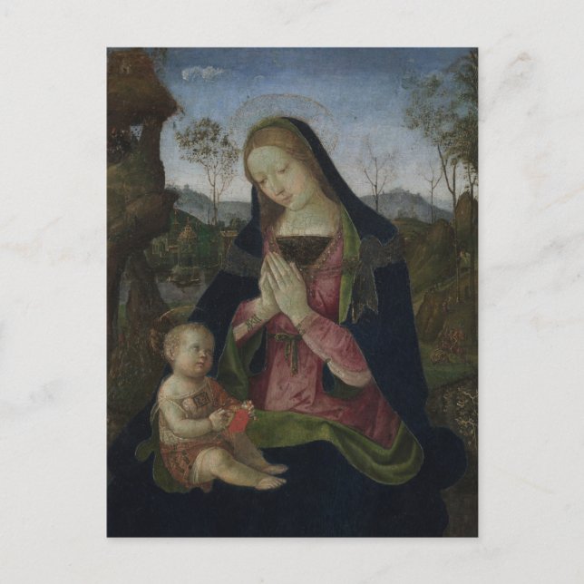 Carte Postale Vierge et enfant par Pinturicchio (Devant)