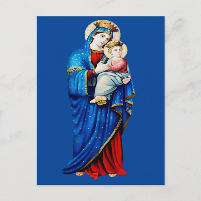 Carte Postale Vierge Marie avec Bébé Jésus (Devant)