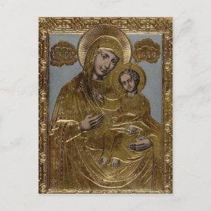 Carte Postale Vierge Marie et bébé Jésus Christ Golden Elegant