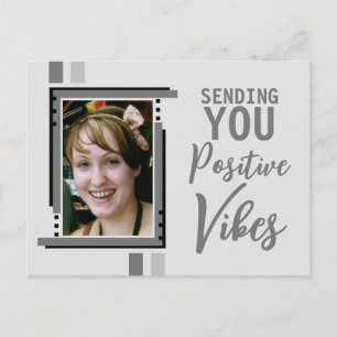 Carte Postale Vies positives encouragement ajouter photo gris