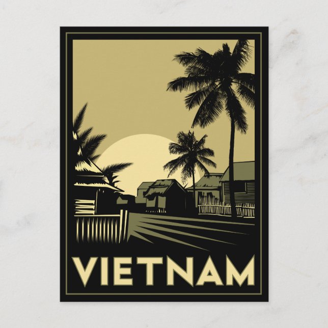 Carte Postale vietnam asie du sud-est art déco rétro voyage (Devant)