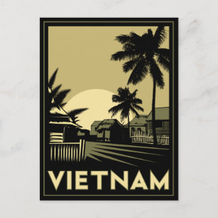 Carte Postale vietnam asie du sud-est art déco voyage rétro