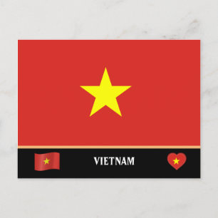 Carte Postale Vietnam Drapeau & Voyage de pays vietnamien / Viet