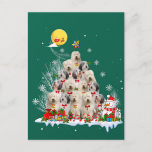Carte Postale Vieux anglais Chien à chien Reindeer Pine Noël